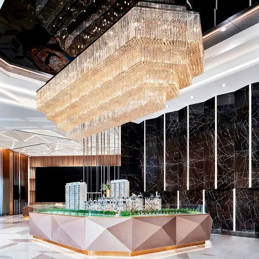 Luxury Gold-Plated Crystal Chandelier For Hotel Lobby Or Banquet Hall Lighting