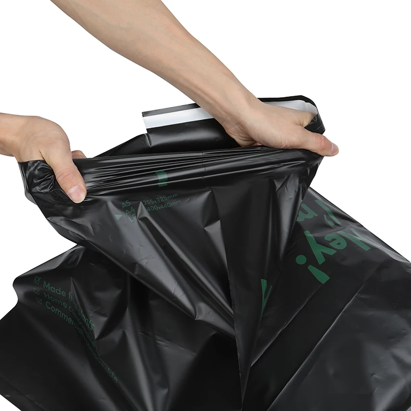 Custom Printed Logo Black Gold Poly Mailer Clothing Packaging Shipping Envelopes Plastic Courier Delivery Webshop Mailing Bag