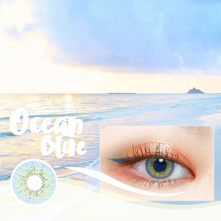 Ocean Blue ME22 оптовая продажа цветные натуральные дешевые мягкие контактные линзы для