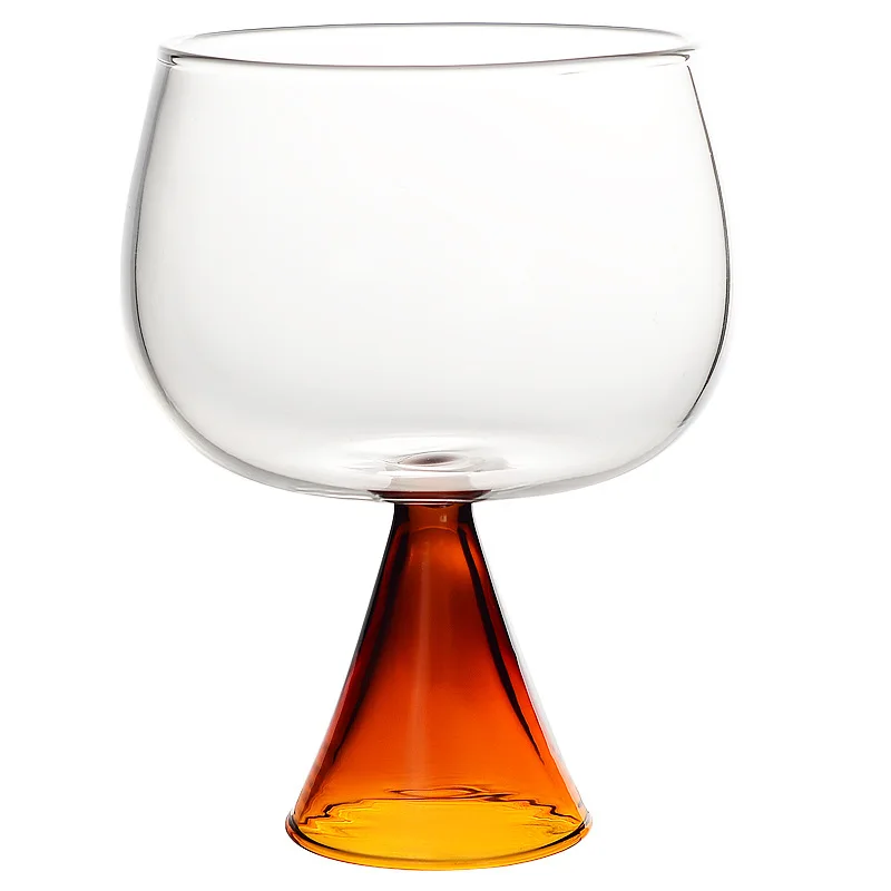 European style clear tall glass creative whiskey beer mug household high borosilicate glass red wine single layer glass