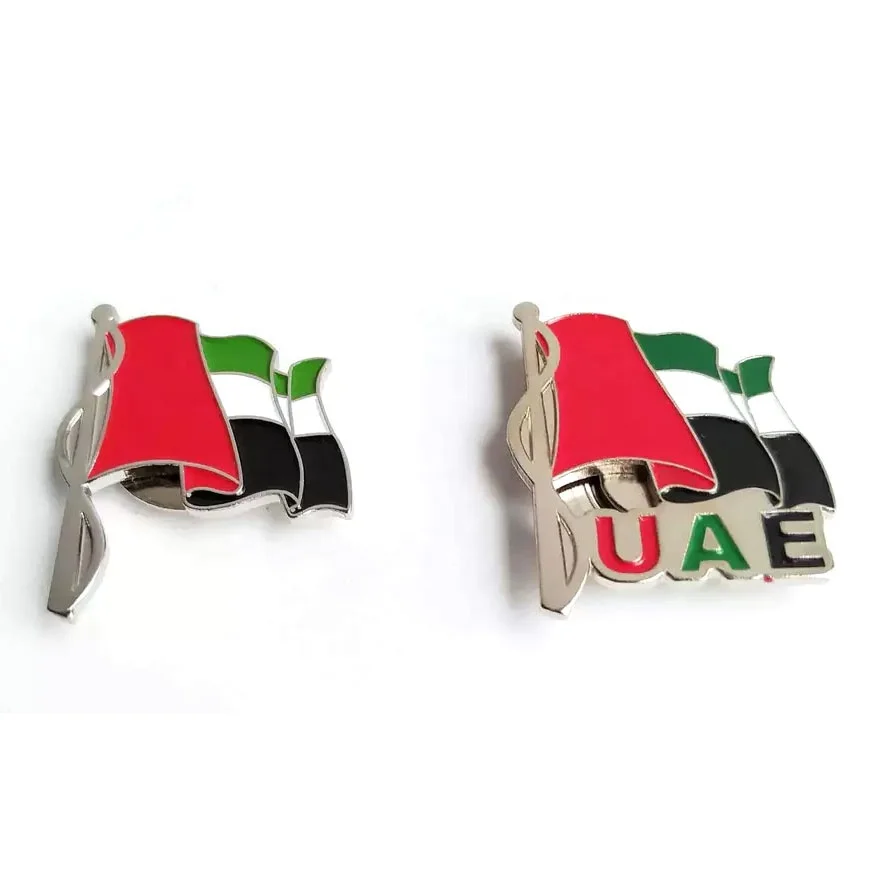 Ready to ship UAE United Arabia Emirates National flag pin badge, Hot sales custom soft enamel UAE national day magnet lapel pin