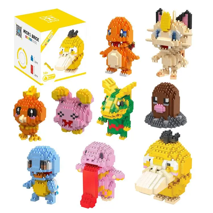 Новейшие средние стили кубики тыкмон маленькие Мультяшные животные Развивающая игра графика игрушка «сделай сам» модель животных игрушки игры для детей