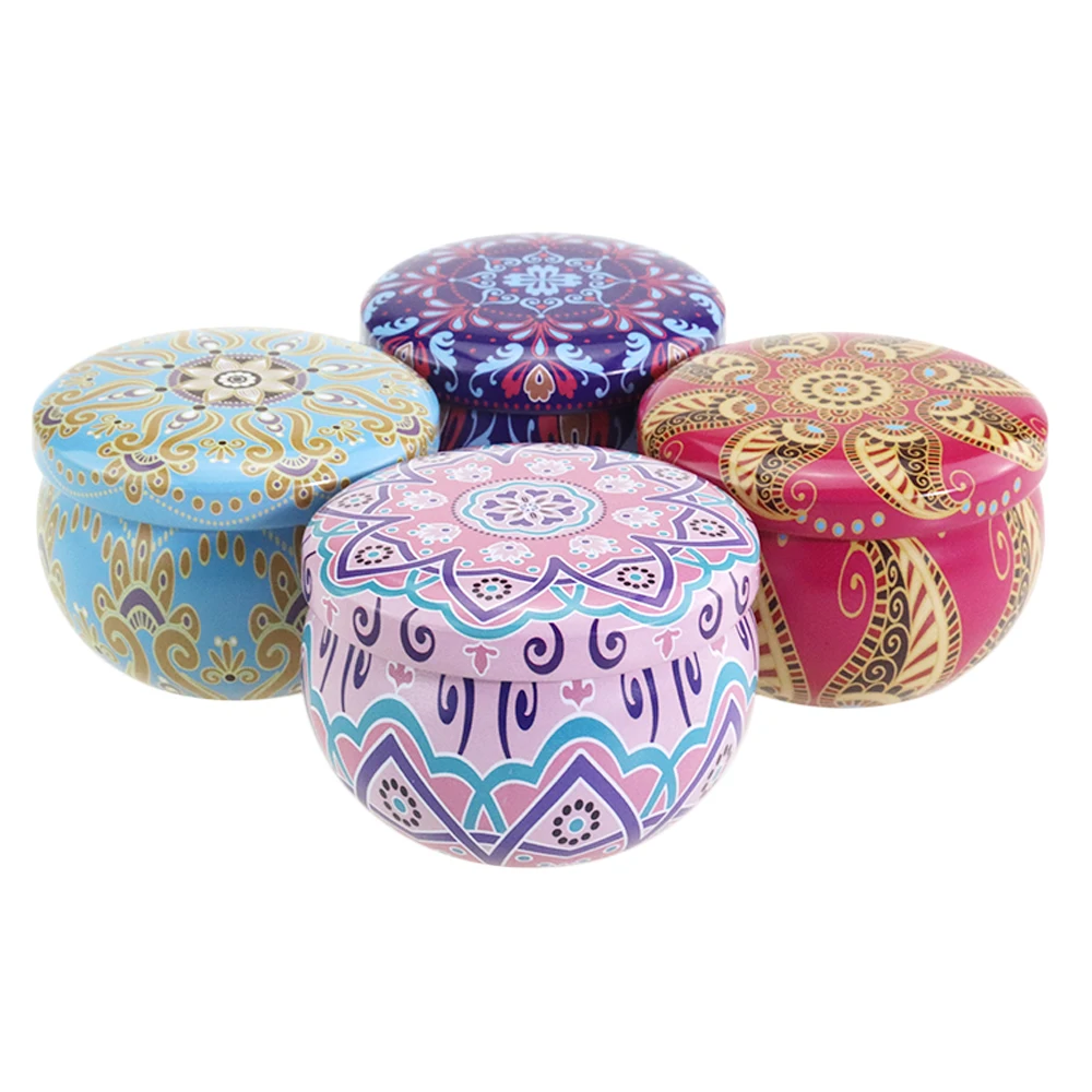 Travel Luxury   2oz empty Metal Tin  Candle Container Cosmetic Candy Gift Box Tin