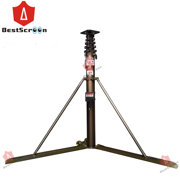 8m Mobile potable Manual handle winch telescopic mast for lighting Manual handle winch telescopic mast for antenna camera