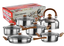 Wholesale Pots Pans Set 12 Pieces Stainless Steel Nonstick Cookware Sets For Home