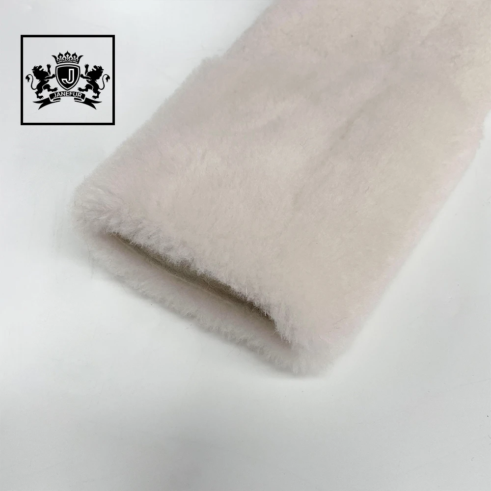 White Pearl Button Lamb Fur Coat Girls Winter Hooded Long Shearing Coat