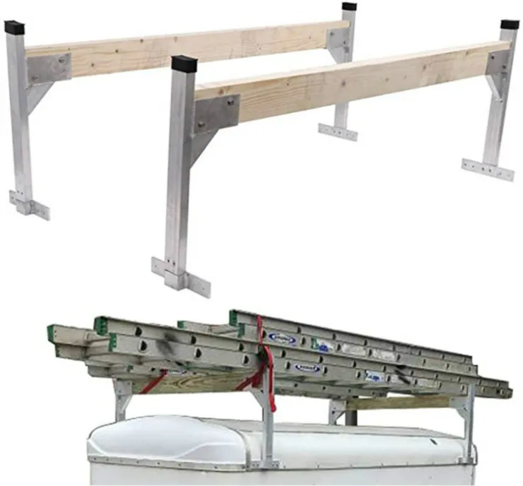 Truck Roof Ladder Carrier Ladder Roof Rack Clamps Ladder Rack Wooden