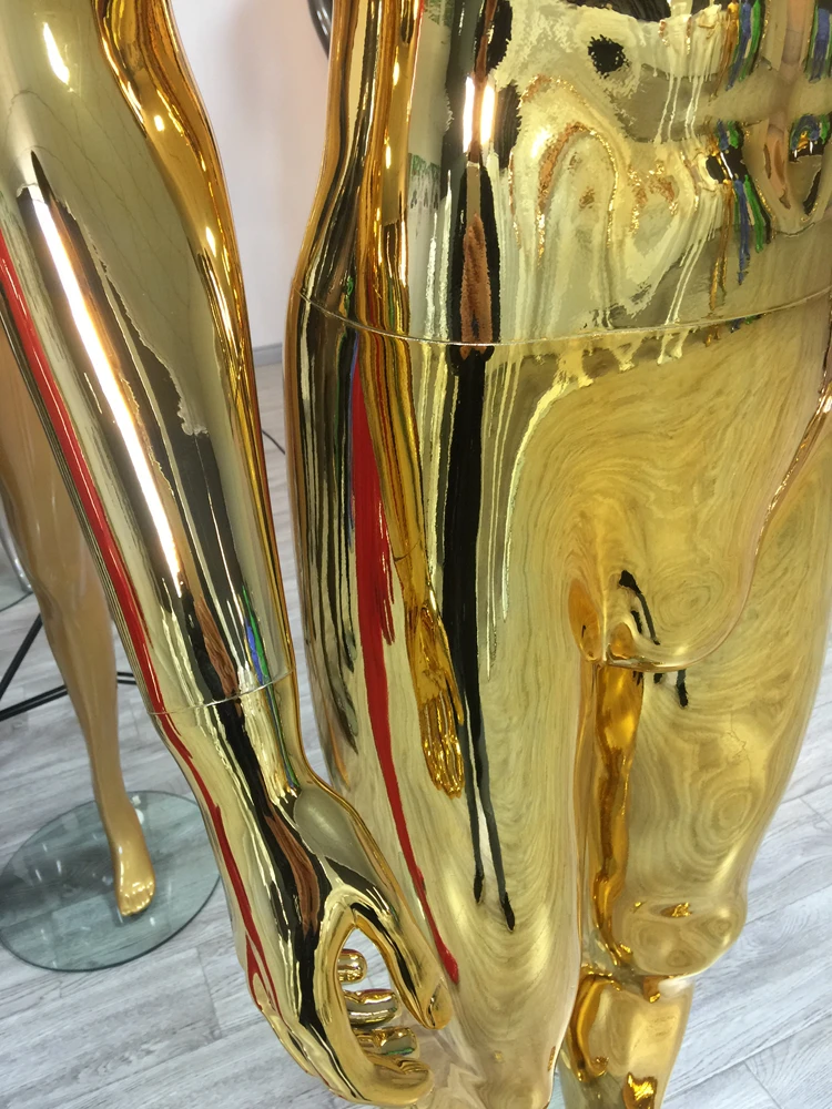 Fashion Display Electroplate Stand Costume Full Body Female Gold Mannequin