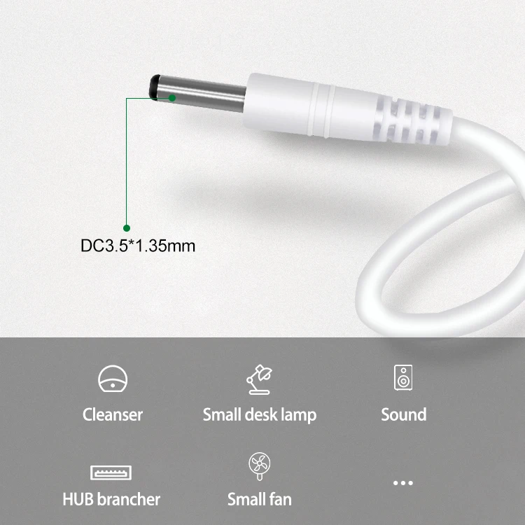 DC Power supply 5V USB Converter Cable USB to DC3.5mm charging cable power cable