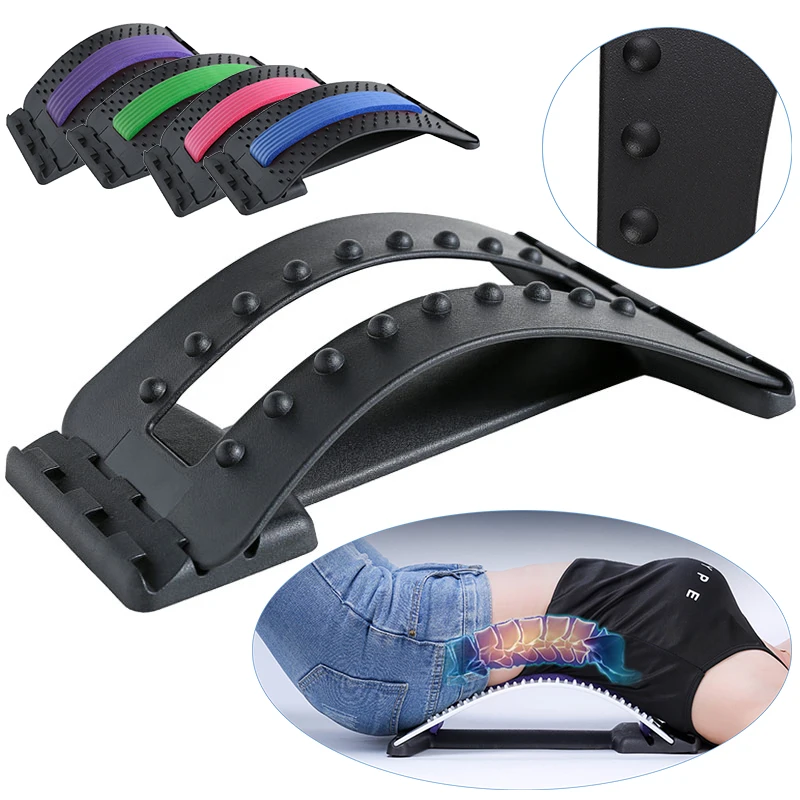 back stretcher lumbar traction,stepless back stretcher & posture corrector,adjustable orthopedic back stretcher magnetic point