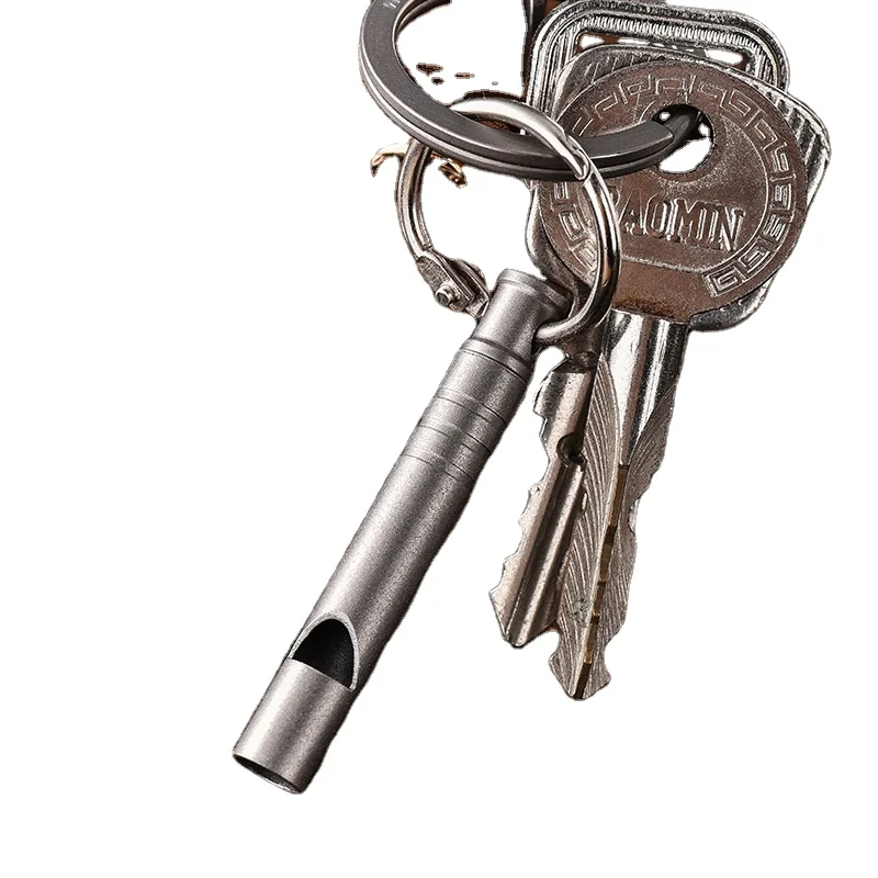 BST-TI Titanium alloy single tube blast whistle outdoor high decibel camping picnic training EDC gadget titanium outdoor whistle