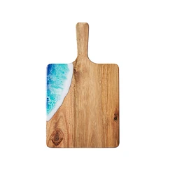 New Arrival Acacia Wood Resin Art Chopping Board Cheese Board Cutting Board