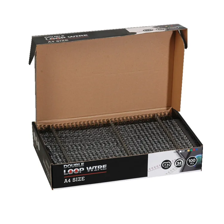 
factory color A4 box twin ring wire double loop book binding wire o 