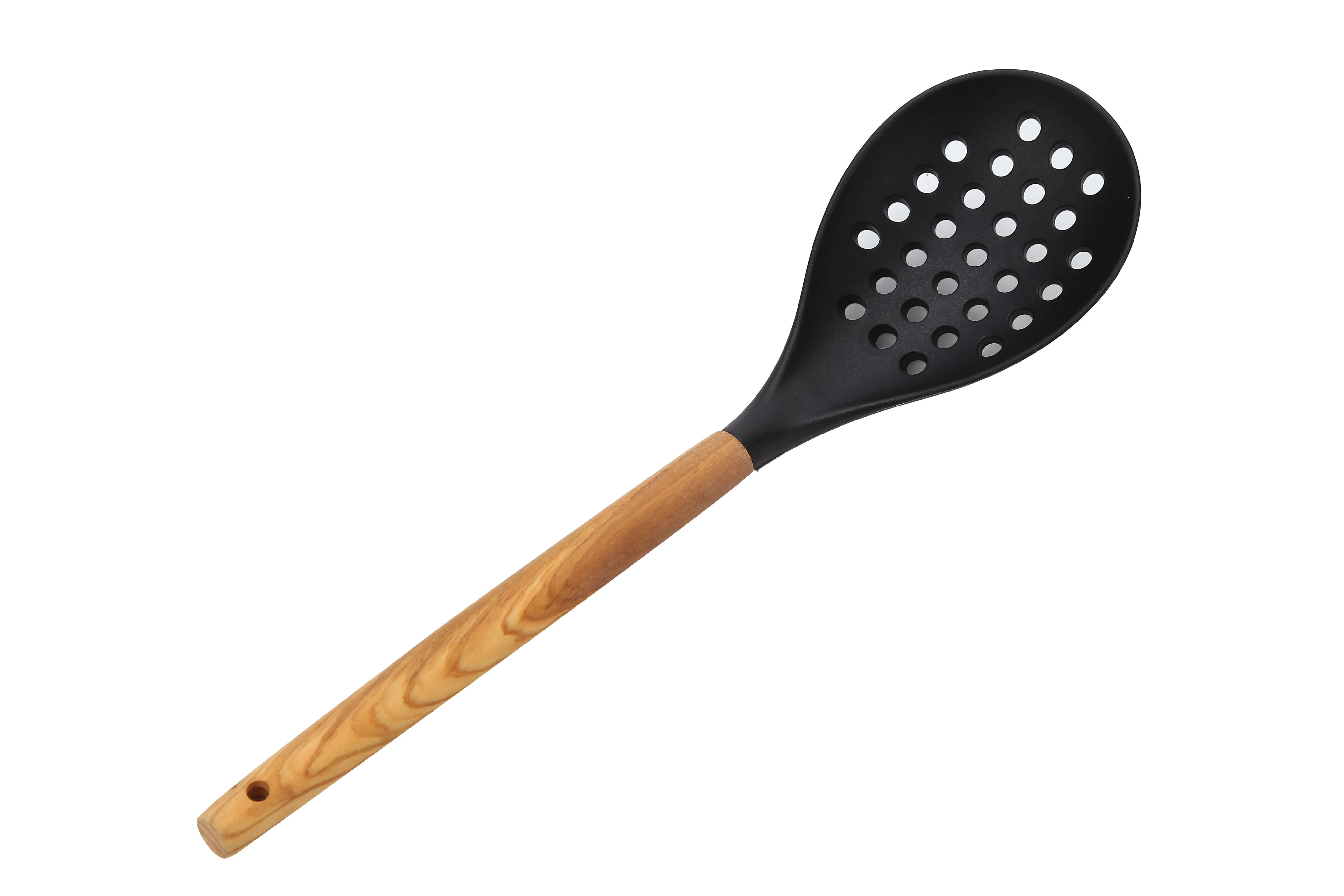 Hot Sale Heat Resistant Black 6 Piece Silicone Kitchen Spatula Strainer Spoon Set