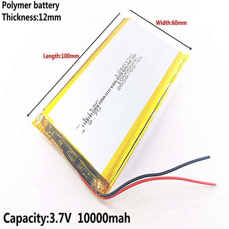 Good Quality 3.7V, 10000mAH, 1260100 Polymer lithium-ion / Li-ion battery for TOYS, POWER BANK, GPS,