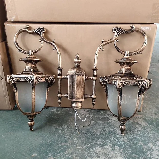 European style courtyard light double head  three head community street light outdoor waterproof garden light