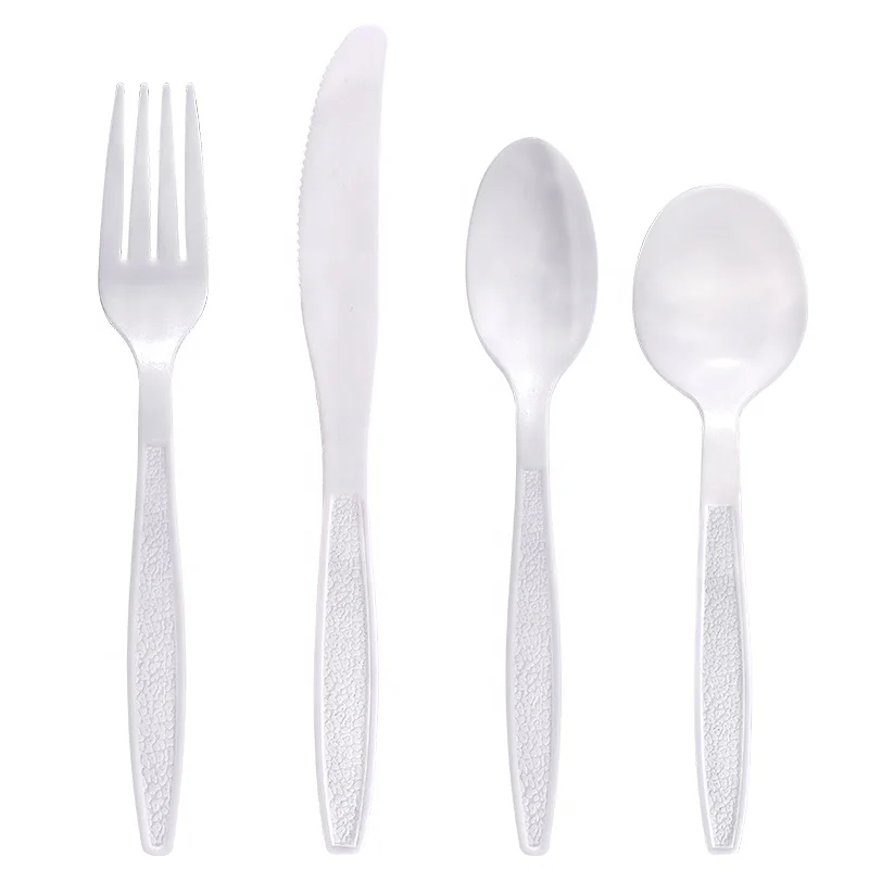 Pocket Size Disposable White Plastic Cutlery