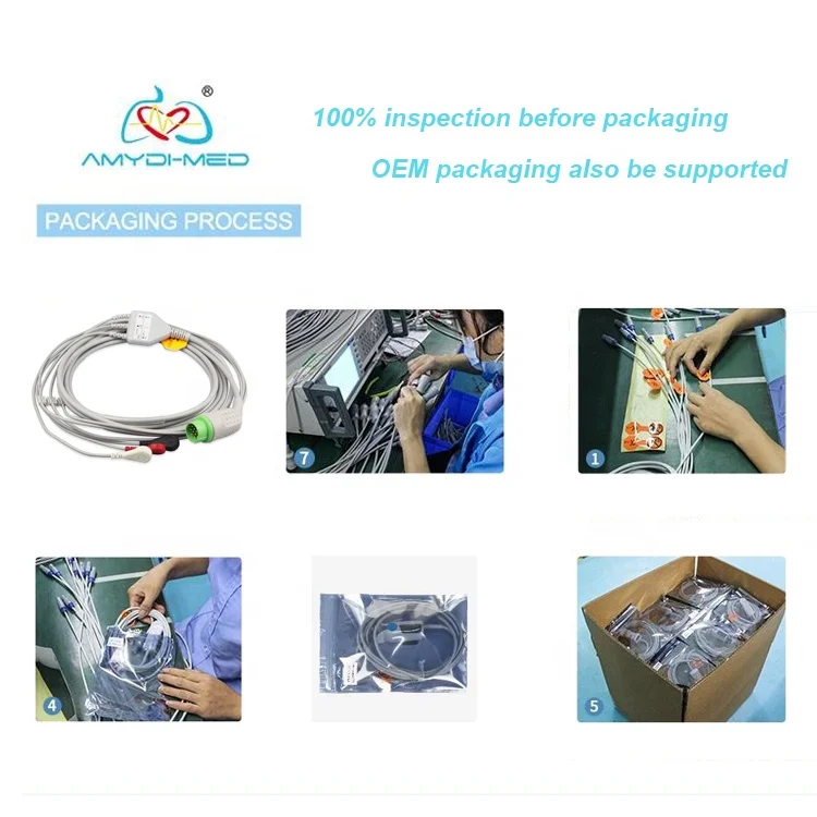  5 Lead АХА Mortara H3 Холтеру кабель ECG кабели