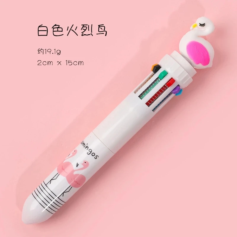 Kawaii Cute Animal Cartoon Ballpoint Pens 35 Colors School Office Supply Stationery 10 Multicolored Pens Colorful Refill