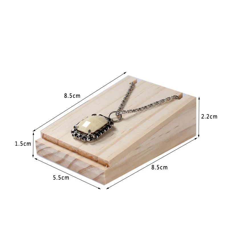 Pine wood Necklace Earring Display Holder Wooden Jewelry Holder Card