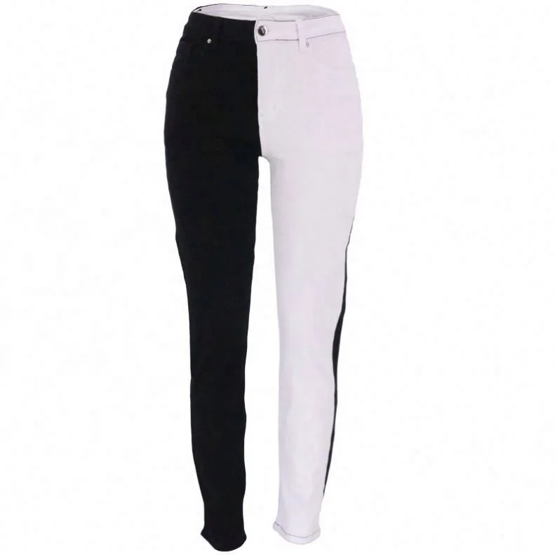 Hot Selling High Waist Slim Straight Fit Two-Tone Jeans Casual Denim For Women Casual