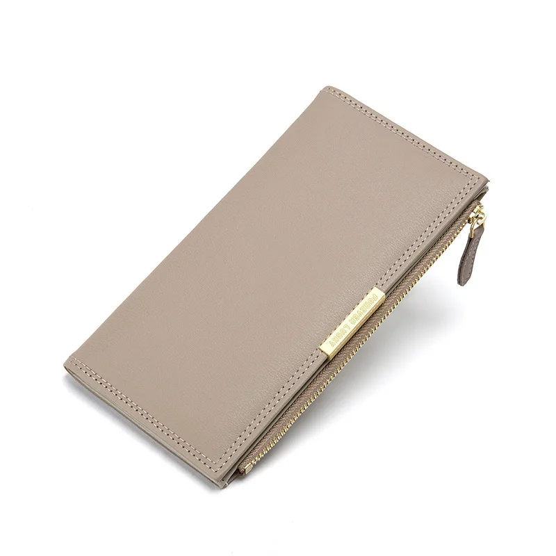 Slim wallet pu leather credit card holder female phone case wristlet wallet mini wallet for girls