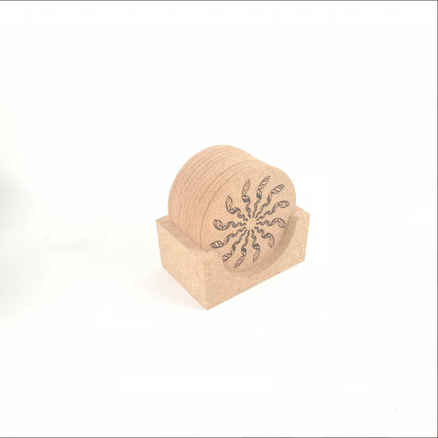 Cork Round Edge Coasters Bulk Heat Resistant Plain Coasters for Gifts Reusable Cork Circles for Wine Glass, Mug, Coffee Cup