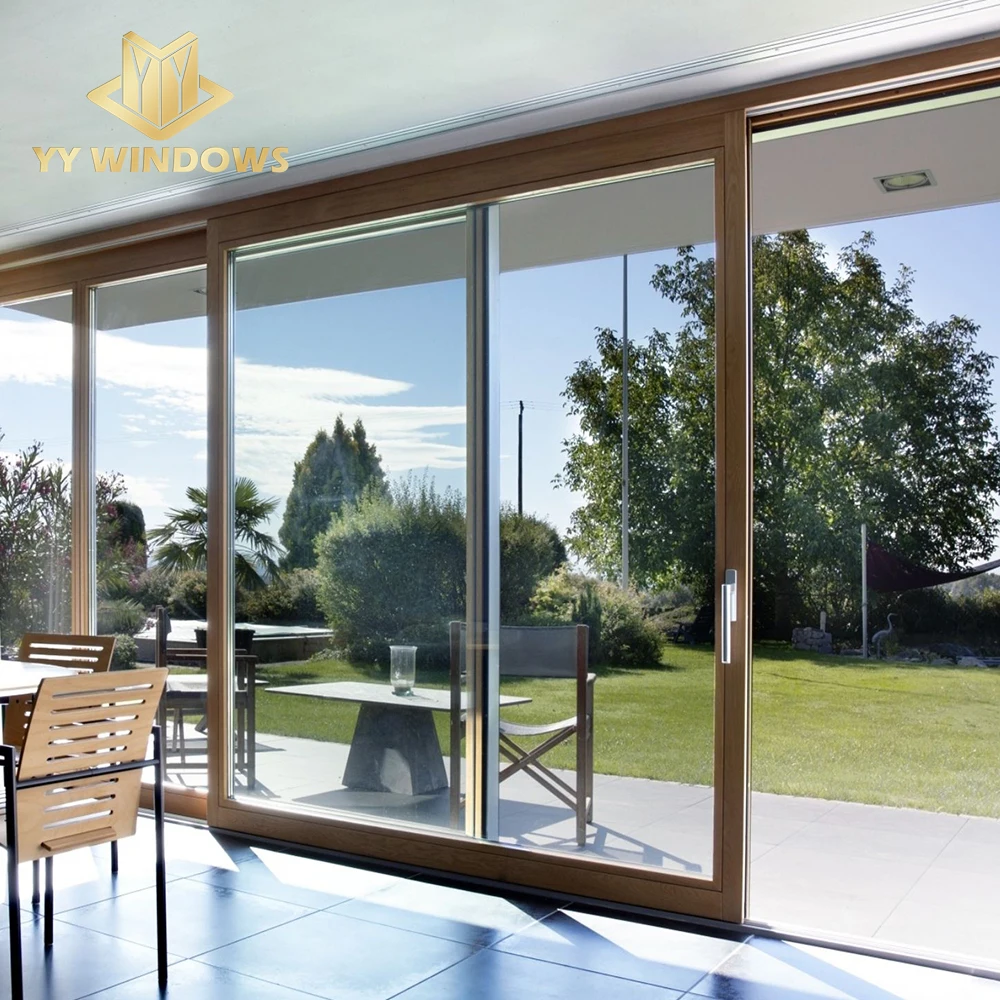 NFRC  AS2047 customized windows large size aluminium glass Lift sliding door 3 panel glass door