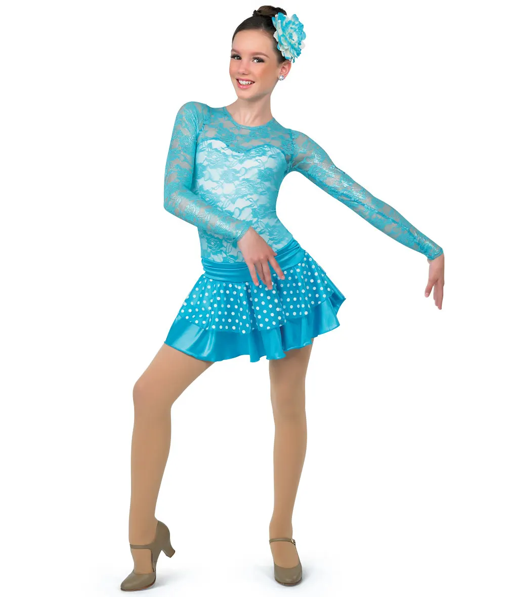 New lace & spandex girls dance costumes Girls jazz dance performance costume