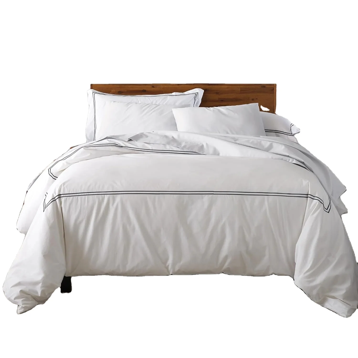 5-звездочный гостиничный стандартный белый постельное белье 3 см в полоску простыня пододеяльник 100% хлопковое постельное белье для отеля комплект постельного белья