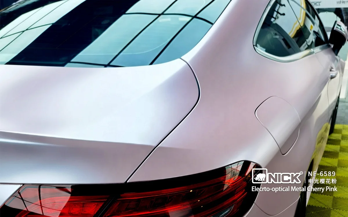 2022 Latest Car Vinyl Wrap Electro-optical Metal Cherry Pink Color Wrap Film Car Coating Car Wrap Vinyl Film
