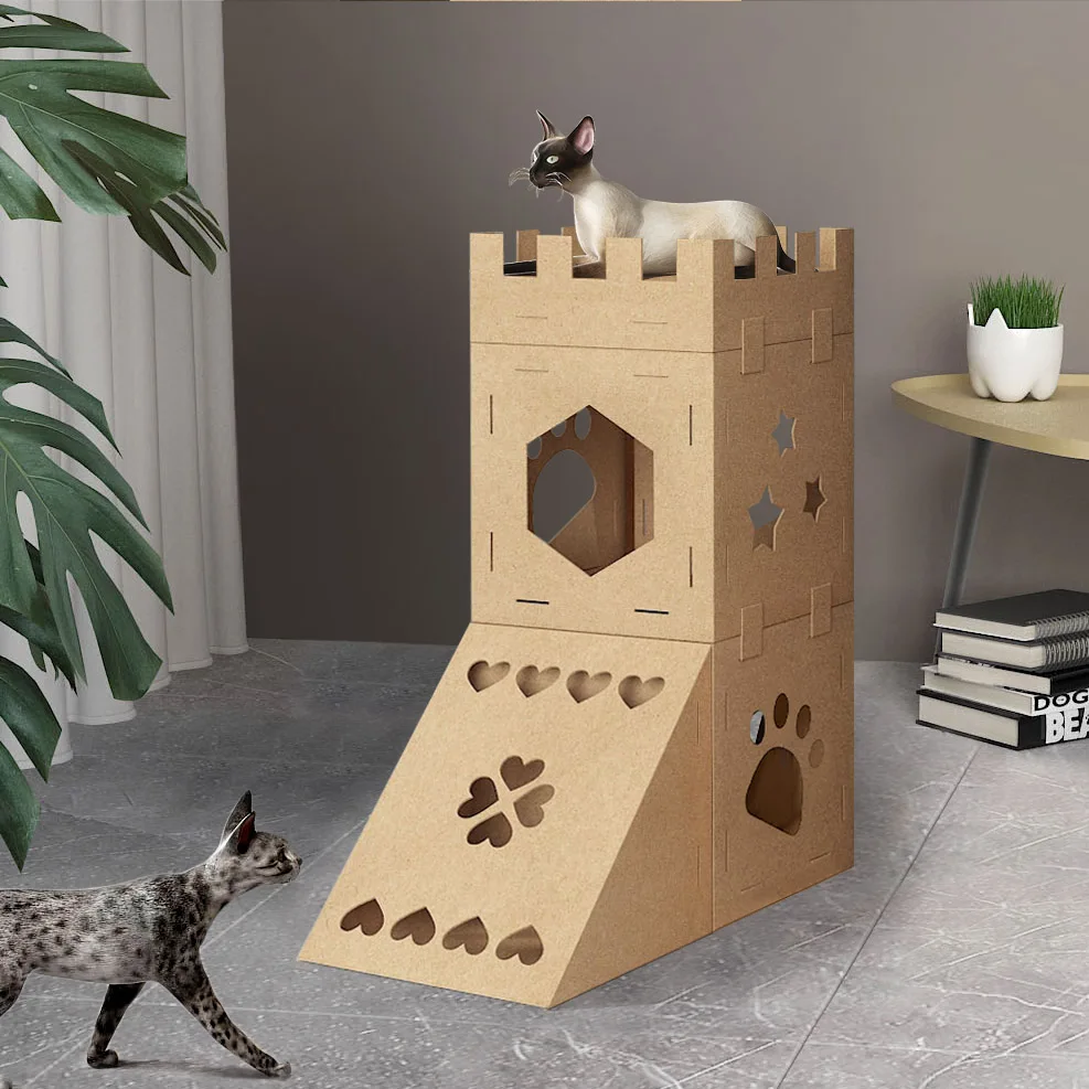 Custom3 Layers Large Cat Play Paper Scratcher House Corrugated Cardboard Pet House