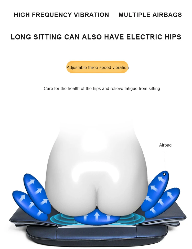 Wholesale portable electric full neck back body heated vibration shiatsu car home massage seat cushion