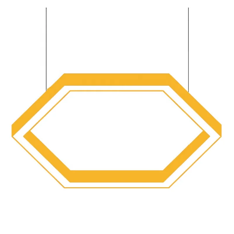 IP20 Hexagonal Led Pendant Lamp Aluminum Shell PC Cover for House Saloon Canteen