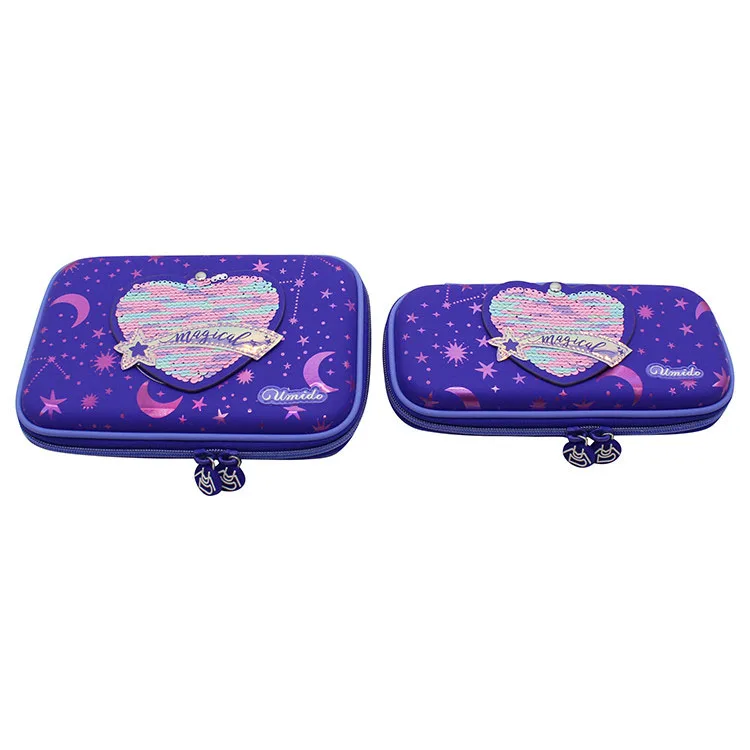 Sequins Cute Stationery Pouch Manufacturer Zipper Personalized Pu Leather Stationary Pencil Cases