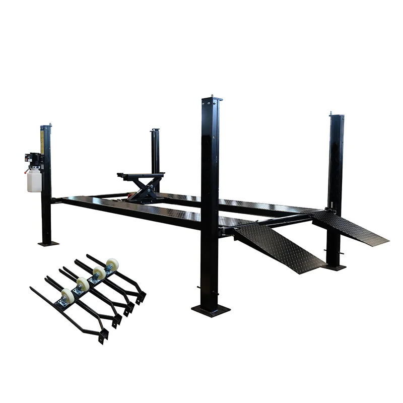 Standard and Extra Long Model for Choice 4000kg Hydraulic Car Lift 4 Post hot sale for garage in stock quick deliveryGood Review