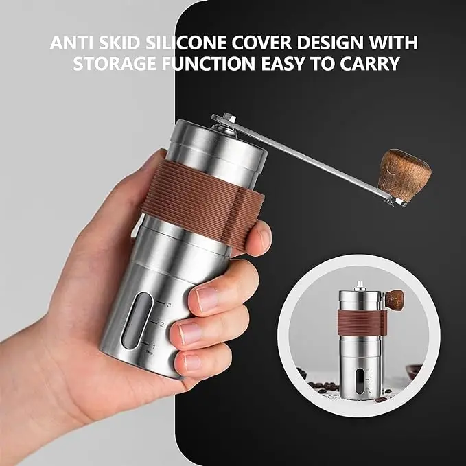 2024 Stainless Steel Burr Mini Portable Hand Coffee Grinder Manual for Sale