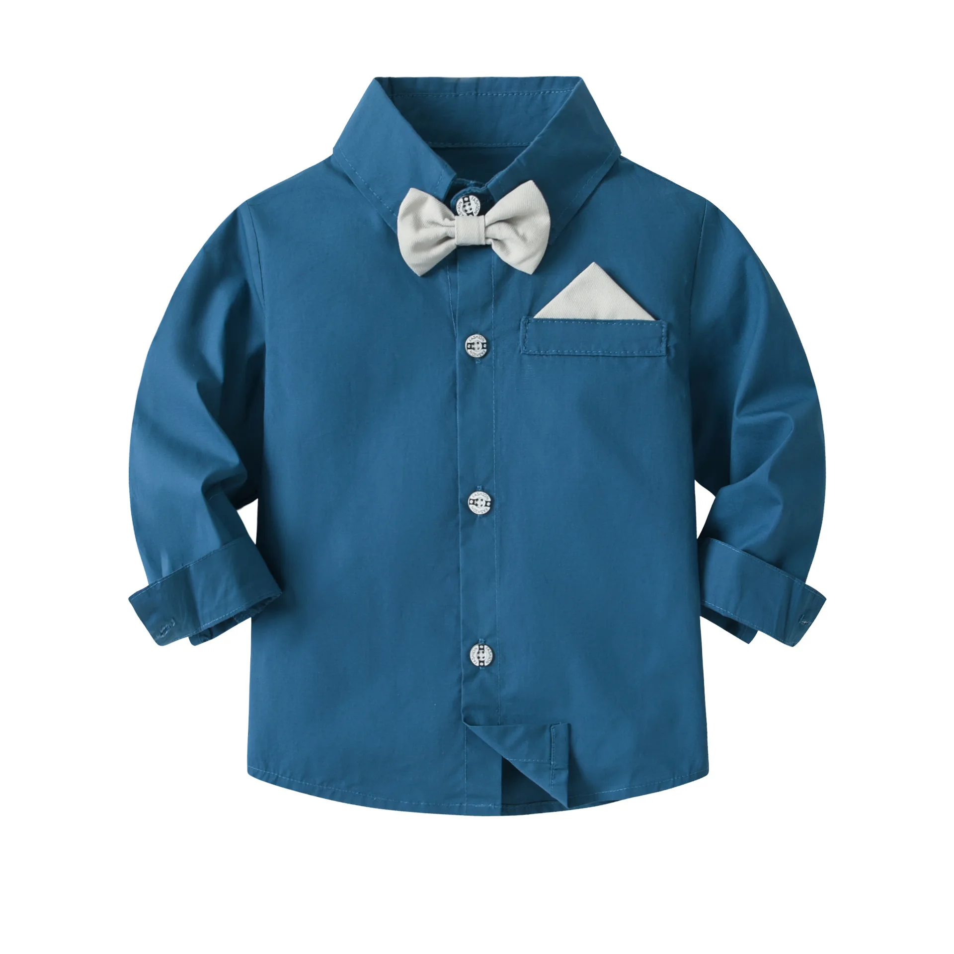 Boys gentleman dress children clothing spring and autumn new shirt overalls suit baby birthday party suit