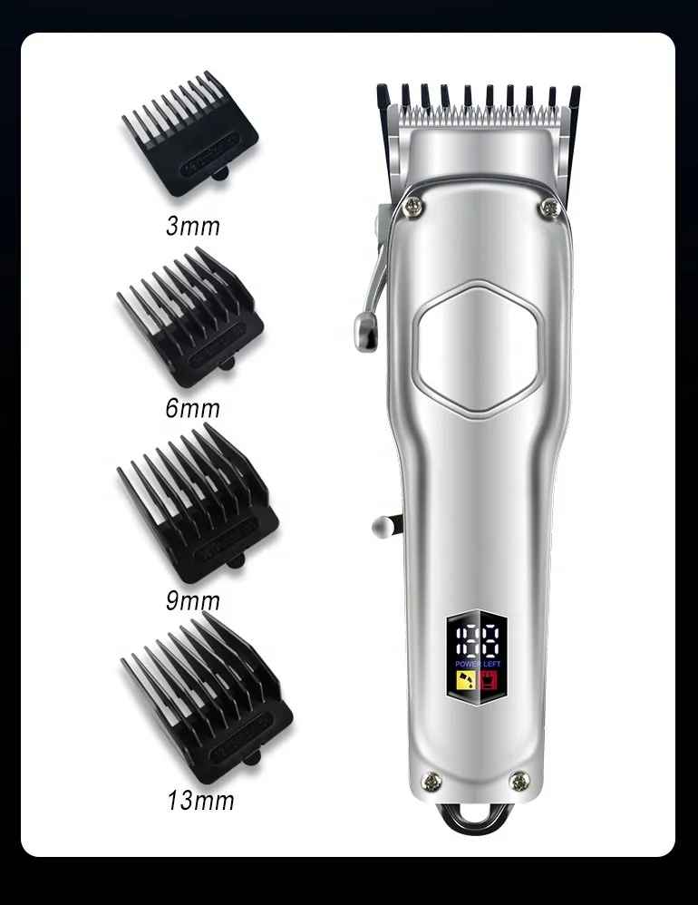 Professional electric wireless barber hair clipper trimmer clipper professional cutter usb rechargeable men cutting machine