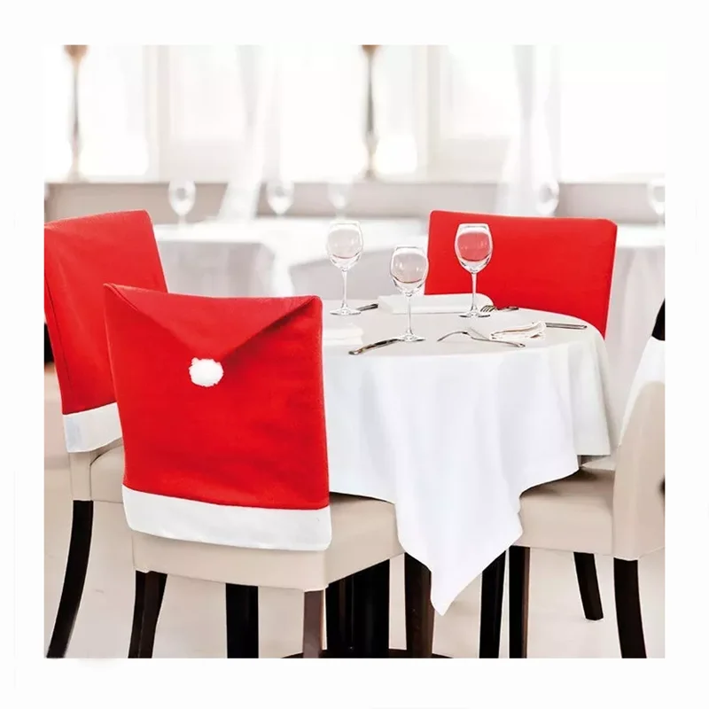 2022 Christmas Non Woven Fabric Chair Decoration Christmas Table Decor Chair Covers for Christmas Home Decorations Supplies