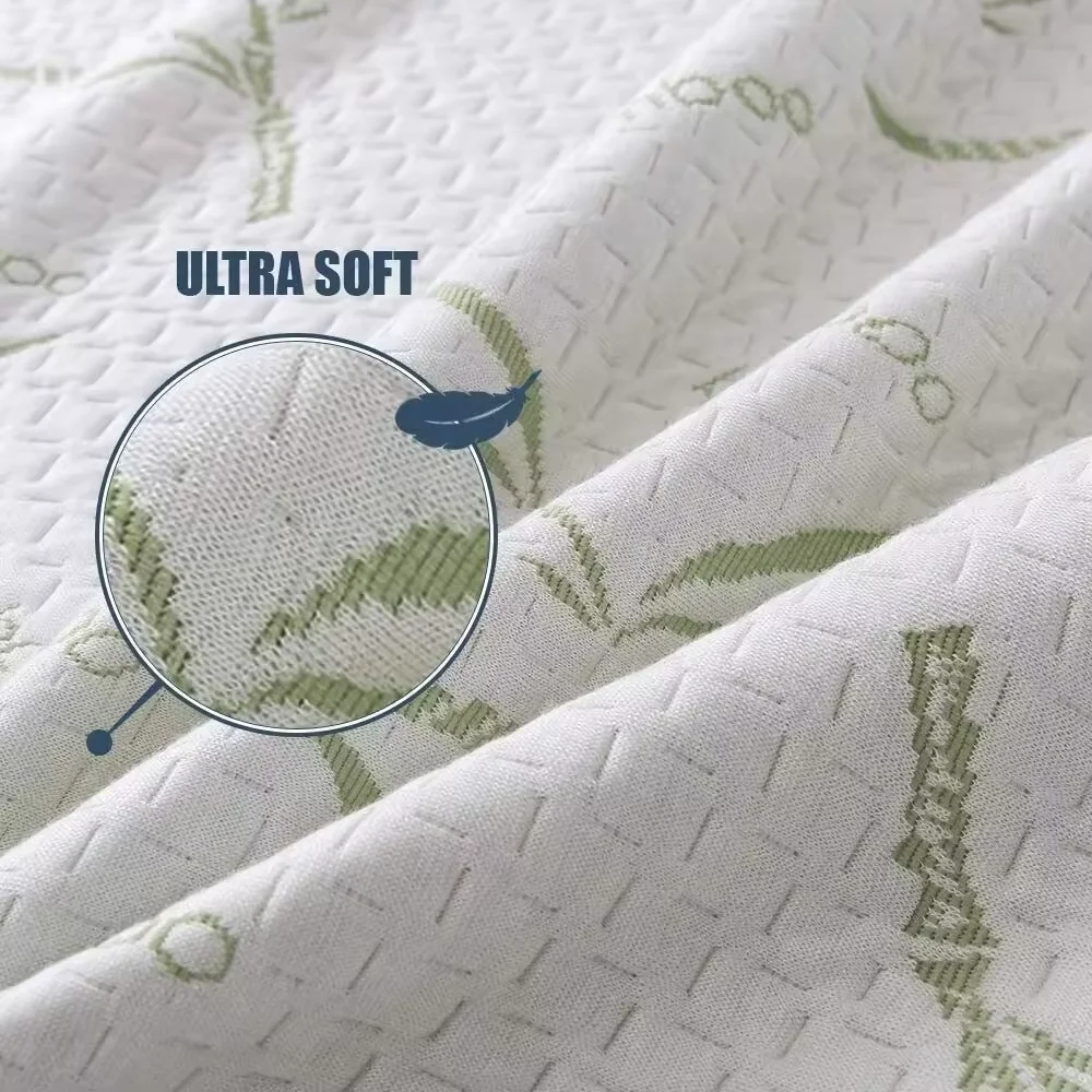 1pc Waterproof Air Layer Jacquard Fitted Mattress Protector Soft Breathable Mattress Protector For Bed Fitted Mattress Cover