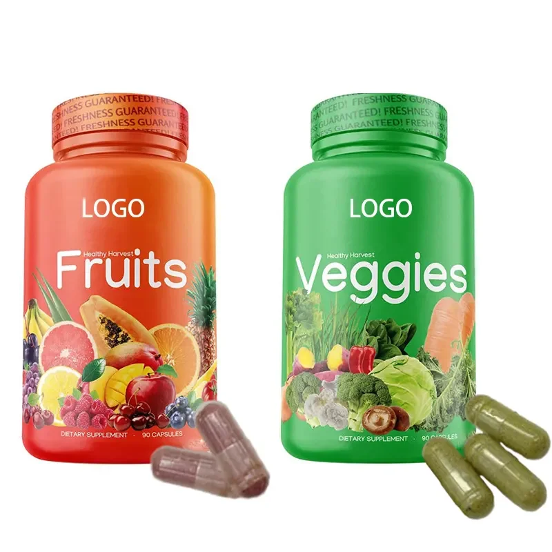 Custom logo Food Supplement Energy Balance Vitamins & Minerals super Nature Fruit and Veggies supplements capsules