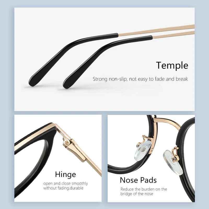 Women Shaped Cat Eye Blue Light Blocking Glasses Metal Frame Ray Filter Eyeglasses Frames Computer Ladies Goggles Eyewear