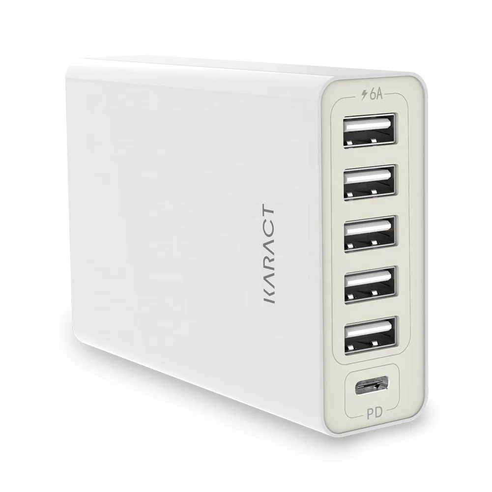 FCC/CE Certified 6-Port USB-C ANKER Type C Power Delivery Fast Charger PD Charger Station