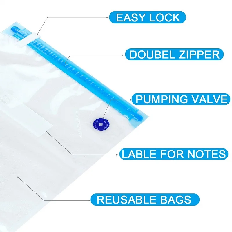 Reusable BPA Free Food Vacuum Sealer Bags Sous Vide Bags And Pump Kit For Anova And Joule Cookers