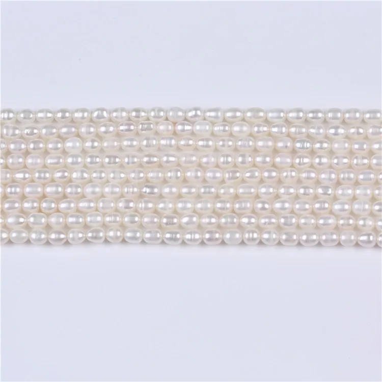 cheap price 4-5mm natural fresh water real pearl rice drop pearl strands