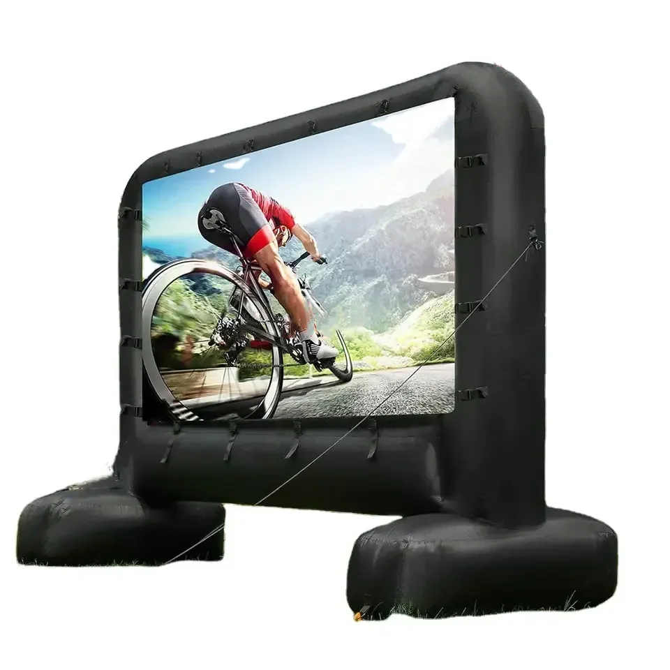 20FT Movie Svcreen 16FT Inflatable Screen with 250W Blower Family Inflatable Projector Screen Outdoor Party Backyard Cinema