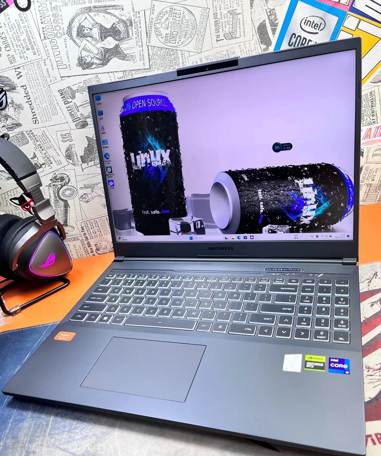 MECHREVO G16 Pro  i9-12900HX/13900HX 16G 1T RTX4060 240HZ 2.5K 16 Inch  Gaming Laptop Display High Performance Gaming Notebook