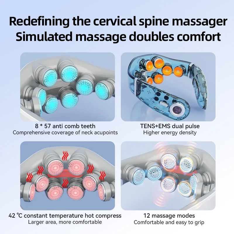 Intelligent Neck Massager Pulse Heating Physical Therapy Instrument Hot Cervical Vertebra Instrument
