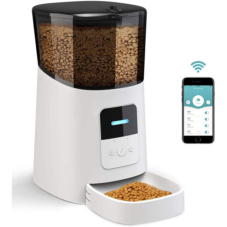 Dog Cat Smart Pet Feeder 6L Wifi Mobile Phone App Remote Control Microchip Automatic Pet Feeder For Dog Cat